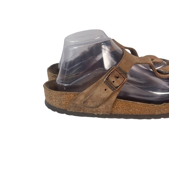 Birkenstock Gizeh Brown Leather Thong Cork Sandals Size 8 Euro 39 - Picture 2 of 14